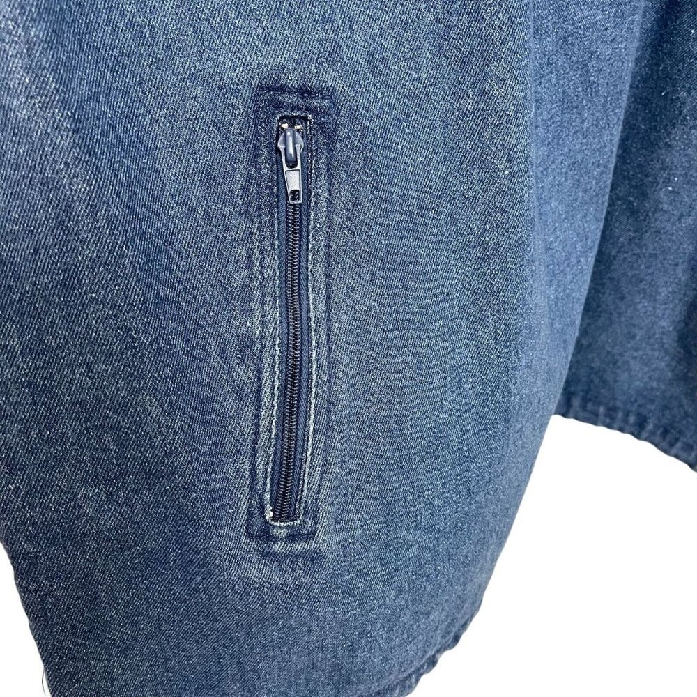Lee Valley Ireland Men's Blue Denim Pullover Jacket Zipper Pockets Drawstring L - Picture 8 of 13